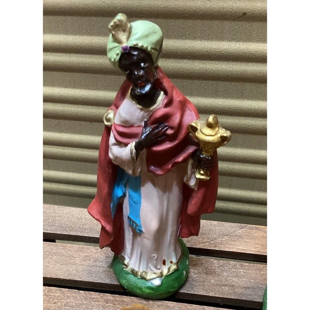 Italy Nativity COW/OX & Wisemen Paper Mache Composite Figure Replacement Vintage